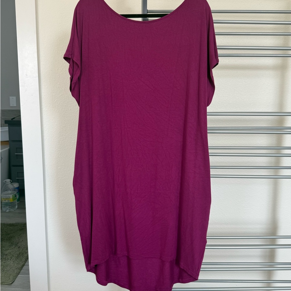 Universal Standard Asymmetrical Dress in Rich Magenta
